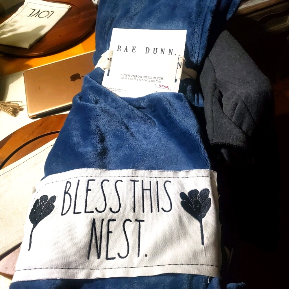 Rae dunn bless this nest throw